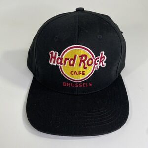 NWT Hard Rock Cafe Brussels Black Hat One Size Strap Back